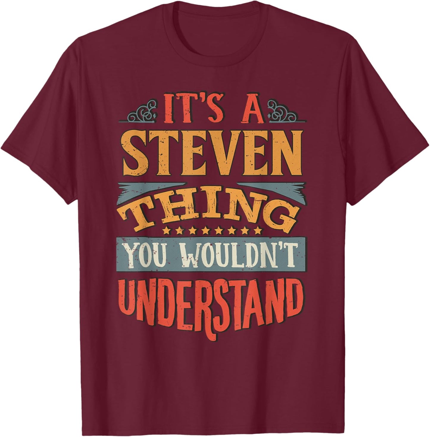 Steven Name T-Shirt - T-Shirt | Maroon