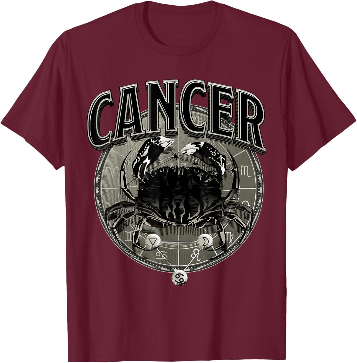 Cancer Accessory Men Zodiac Sign Cancer T-Shirt - T-Shirt | Maroon