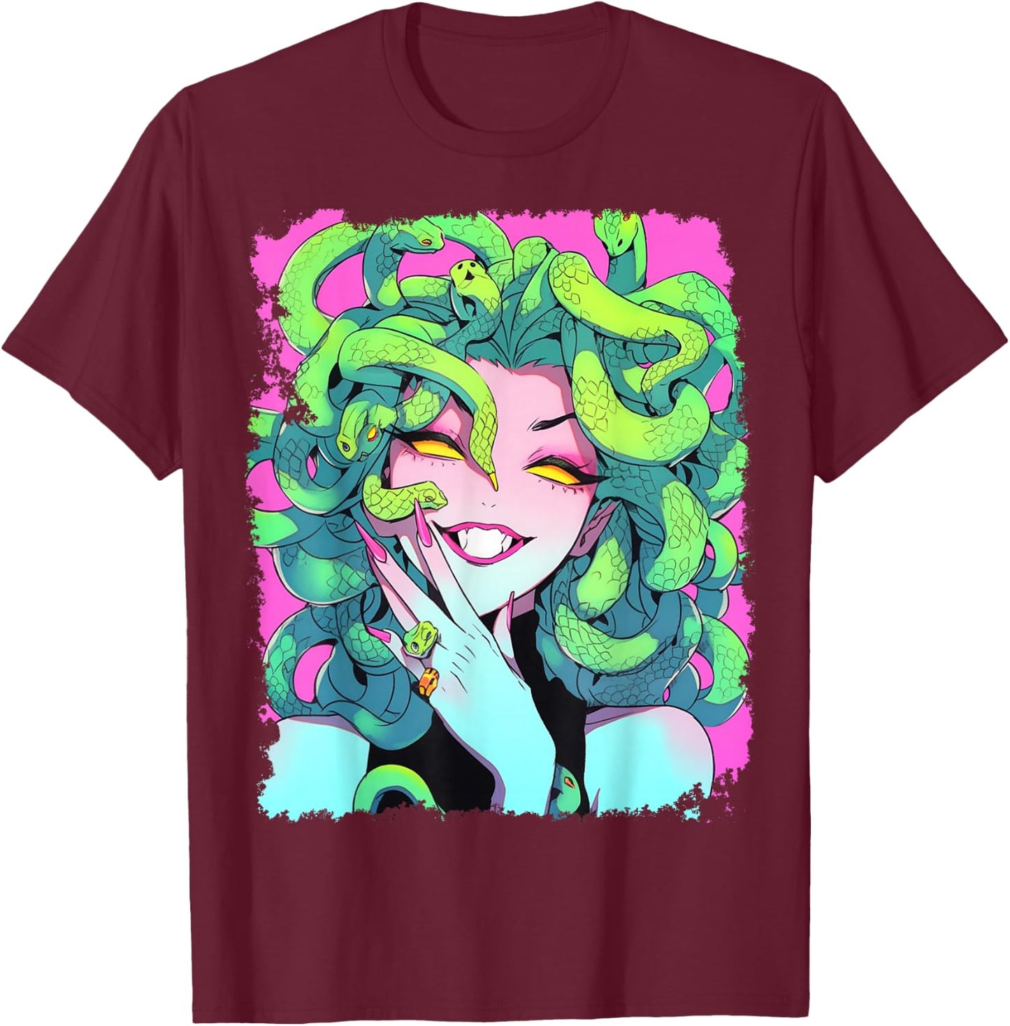 Medusa Crazy Girl T-Shirt - T-Shirt | Maroon