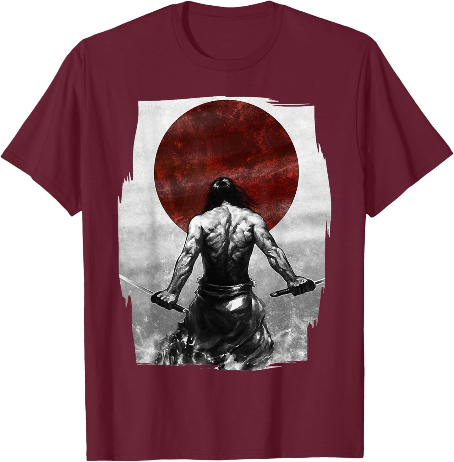 Samurai Warrior Vintage Fighter Retro Bushido Japanese T-Shirt - T-Shirt | Maroon