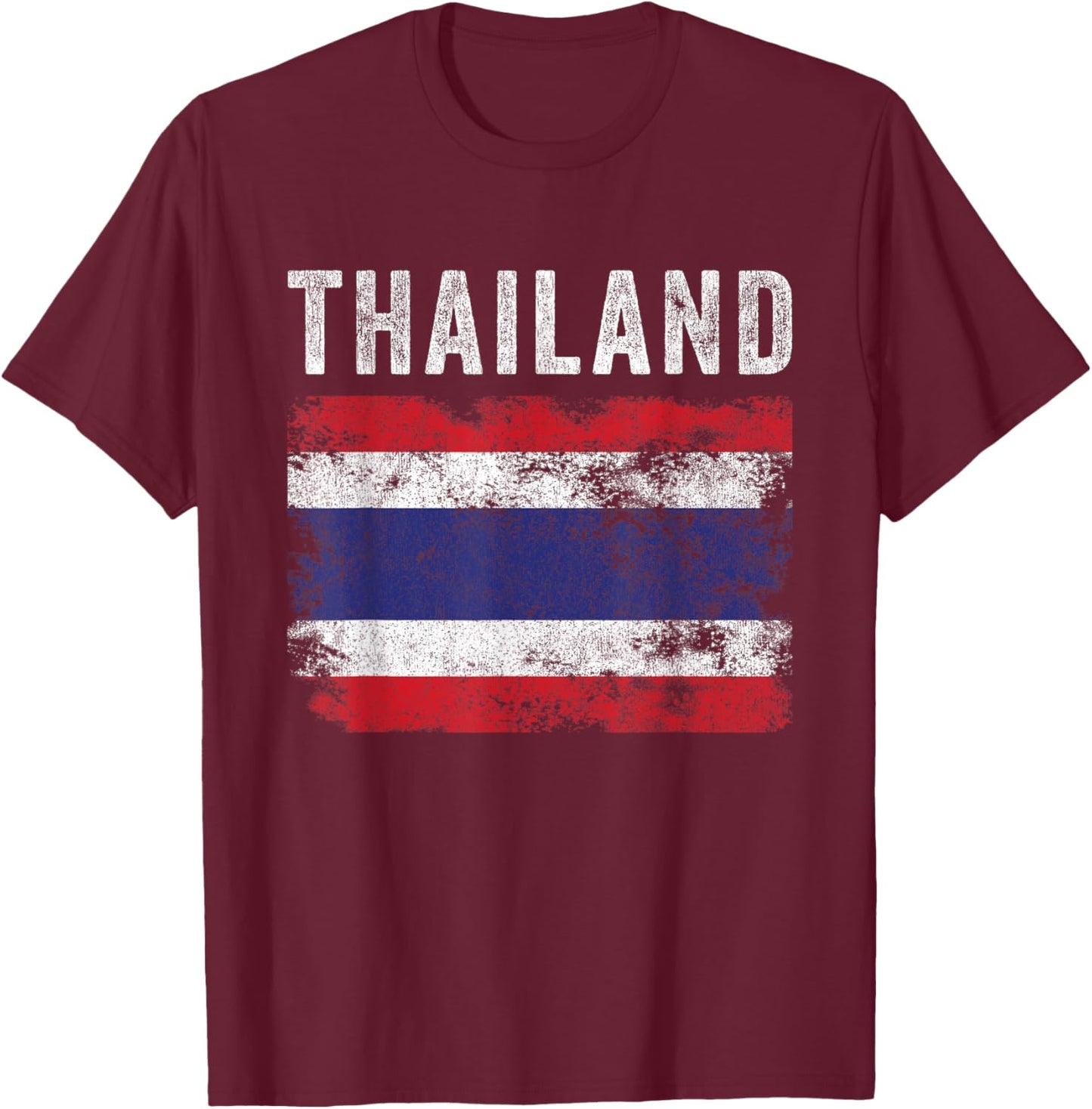Thailand Flag Distressed - Men Women Kids - Thai Flag T-Shirt - T-Shirt | Maroon