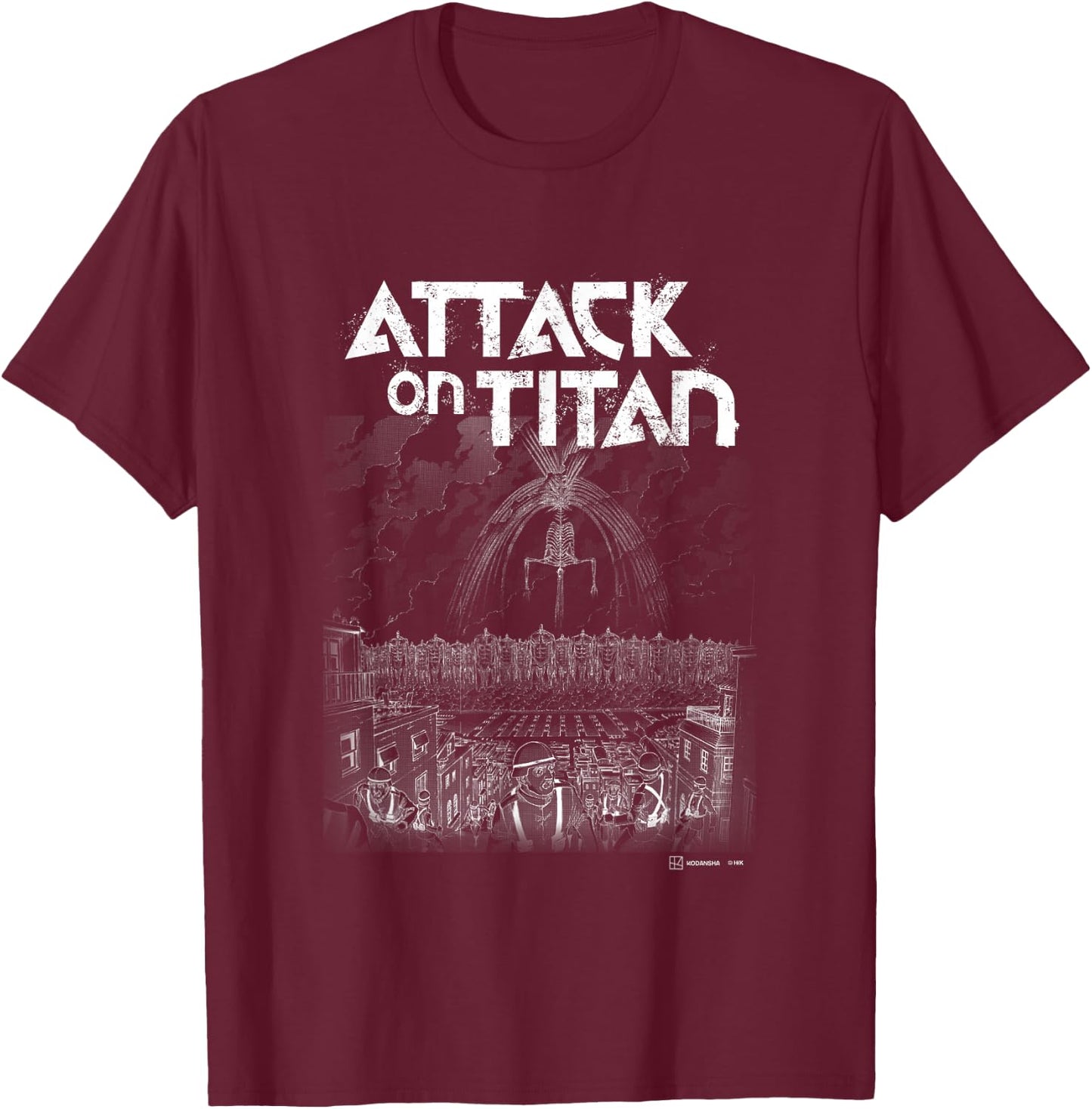 Attack on Titan The Rumbling Big Epic Battle Manga Poster T-Shirt - T-Shirt | Maroon