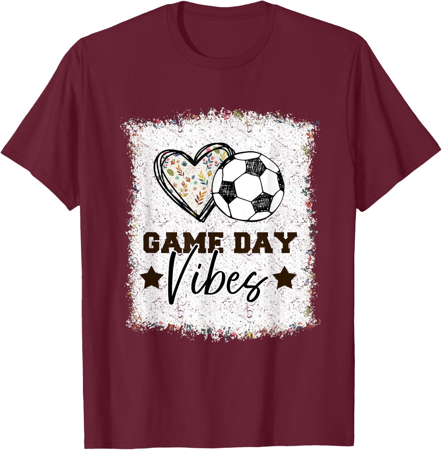 Soccer Shirt Women Soccer Game Day Vibes Girls Soccer T-Shirt - T-Shirt | Maroon