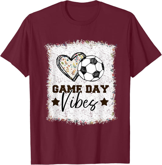 Soccer Shirt Women Soccer Game Day Vibes Girls Soccer T-Shirt - T-Shirt | Maroon
