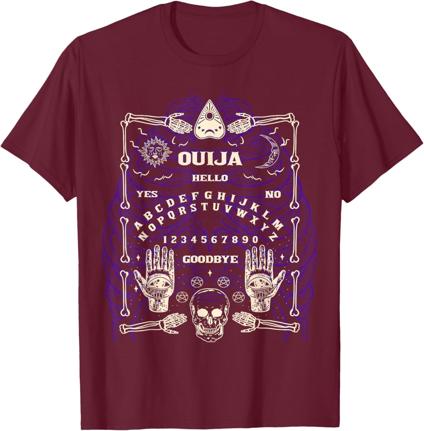 Ouija Spirit Board T-Shirt - T-Shirt | Maroon