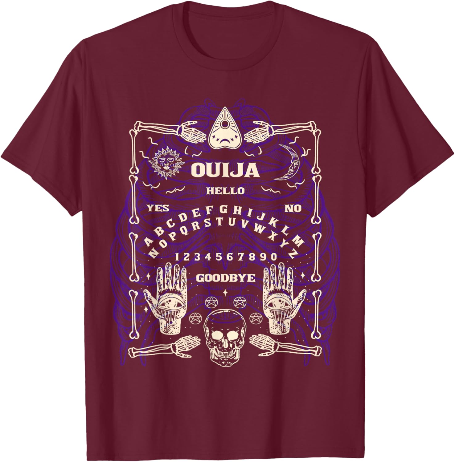 Ouija Spirit Board T-Shirt - T-Shirt | Maroon