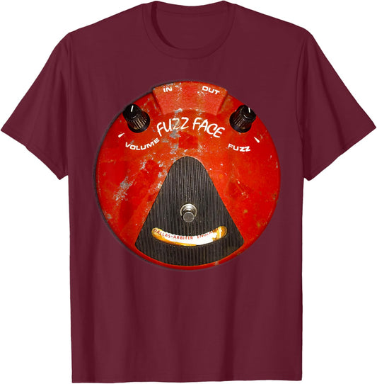 Dallas Arbiter Fuzz Faces - Vintage Guitar Pedal T-Shirt - T-Shirt | Maroon