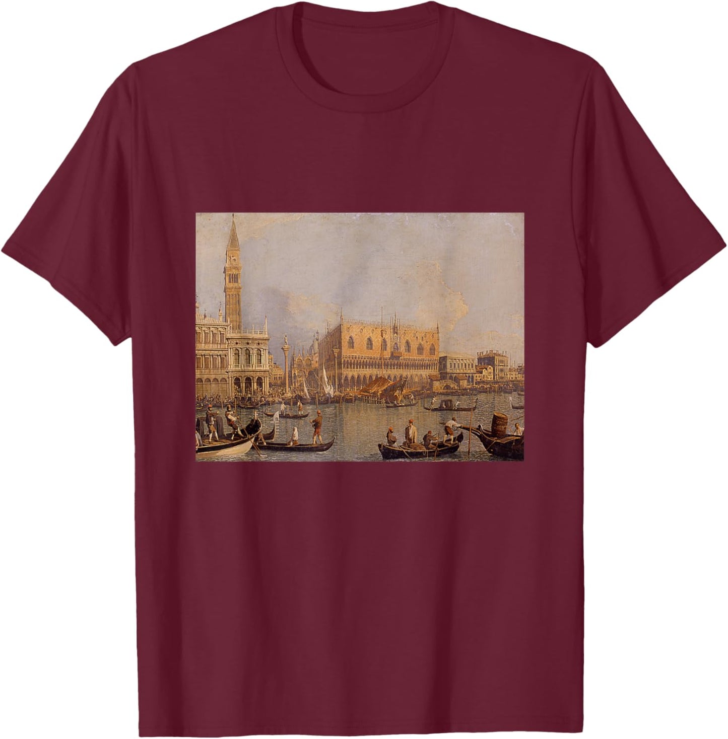 Canaletto's Ducal Palace, Venice, c. 1755 T-Shirt - T-Shirt | Maroon