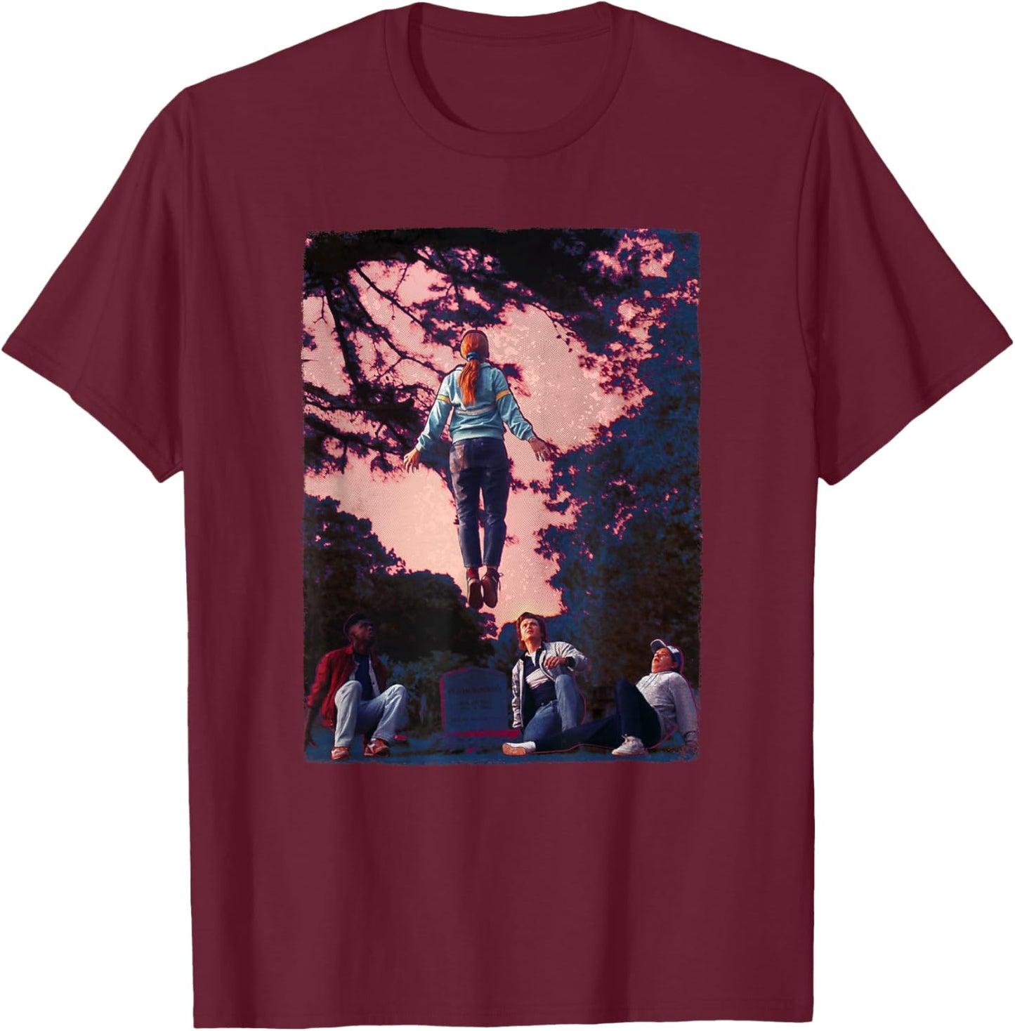 Stranger Things 4 Mad Max Floating Poster T-Shirt - T-Shirt | Maroon