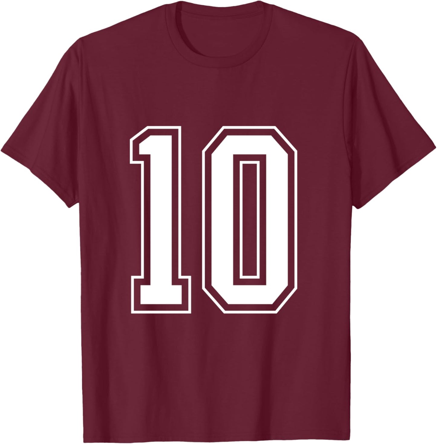 Varsity Jersey Number 10 T-Shirt - T-Shirt | Maroon