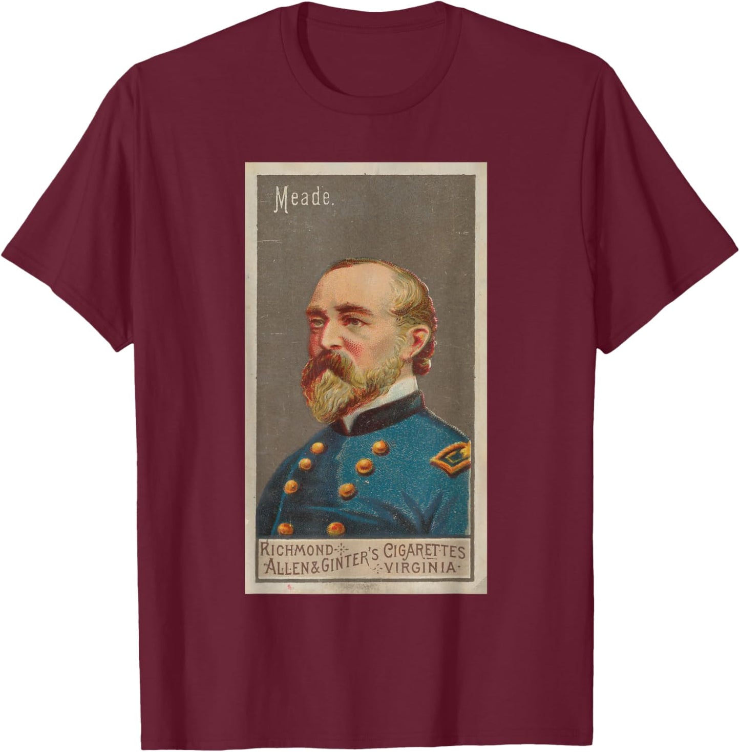 General George Meade Portrait (1888) T-Shirt - T-Shirt | Maroon