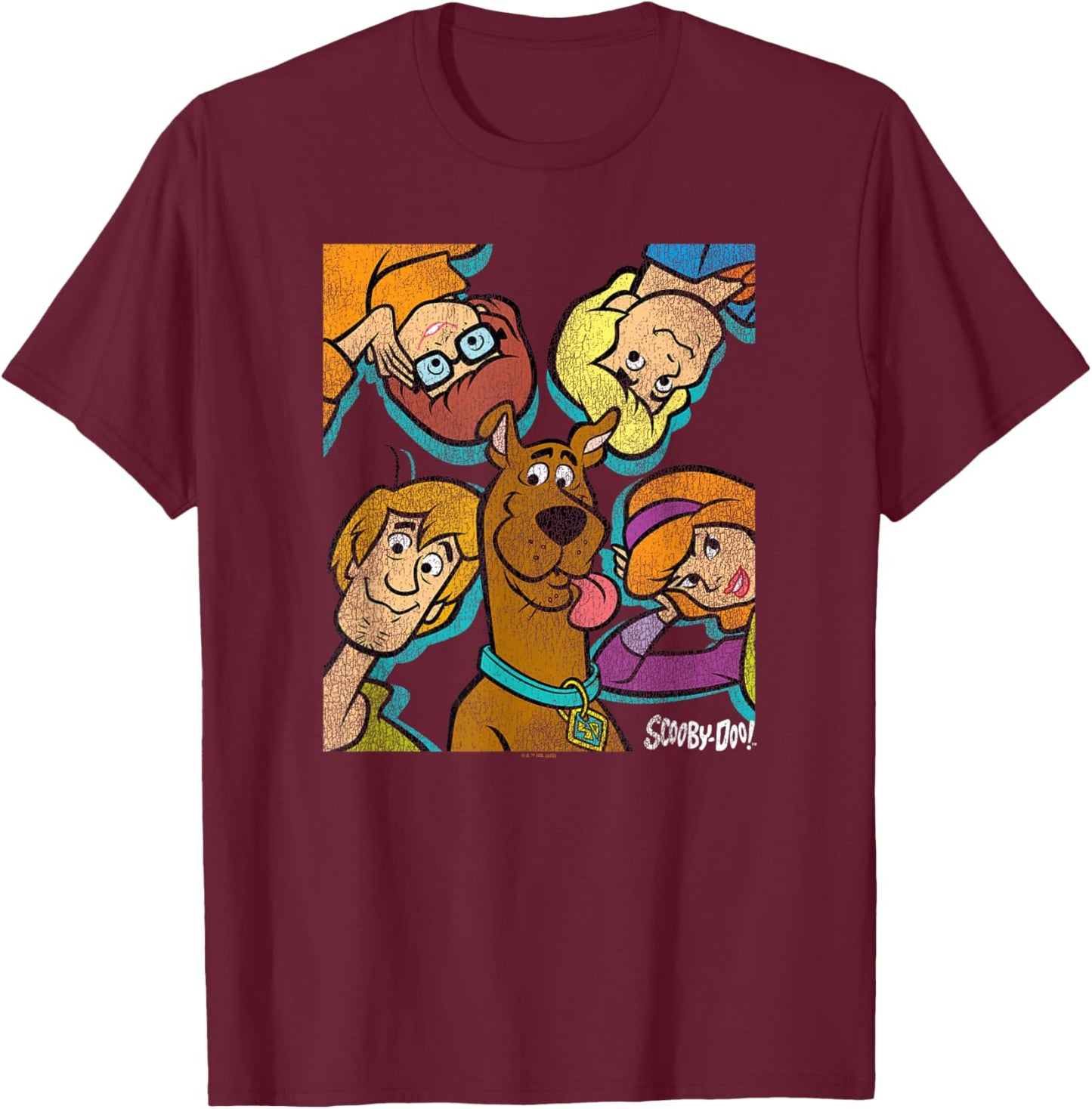 Scooby Doo Gang Close Up Poster T-Shirt - T-Shirt | Maroon