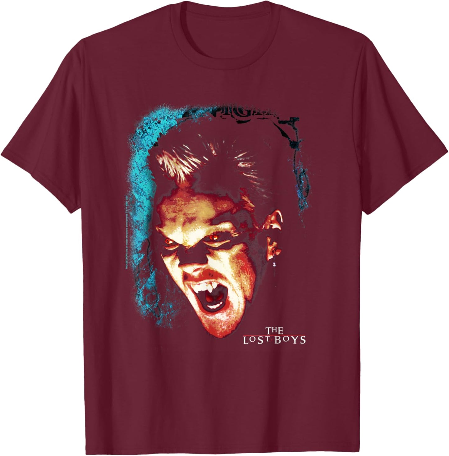 Lost Boys David Big Face Snarl Transparent T-Shirt - T-Shirt | Maroon