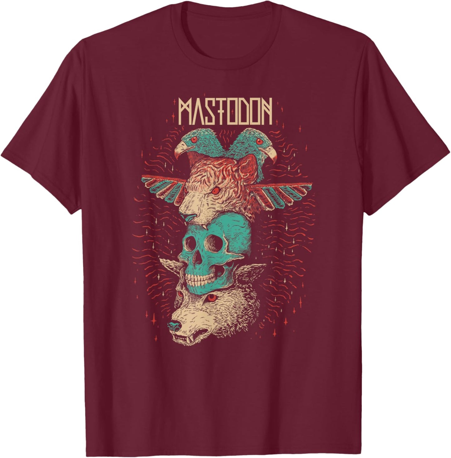 Mastodon - Logo Totem T-Shirt - T-Shirt | Maroon
