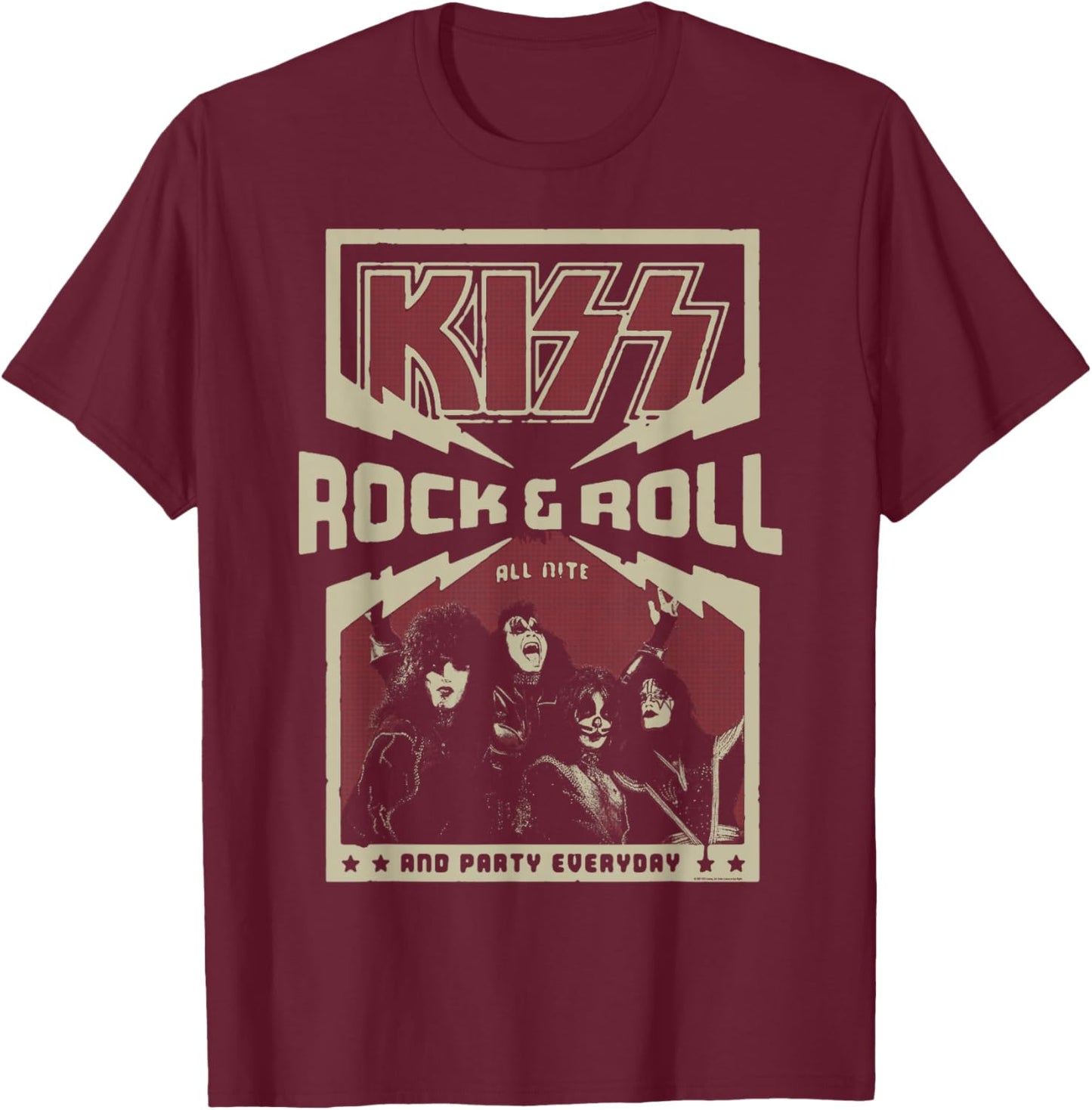 KISS - Party Everyday T-Shirt - T-Shirt | Maroon