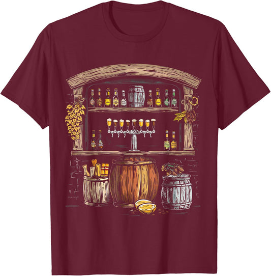 Craft Beer Pub T-Shirt - T-Shirt | Maroon