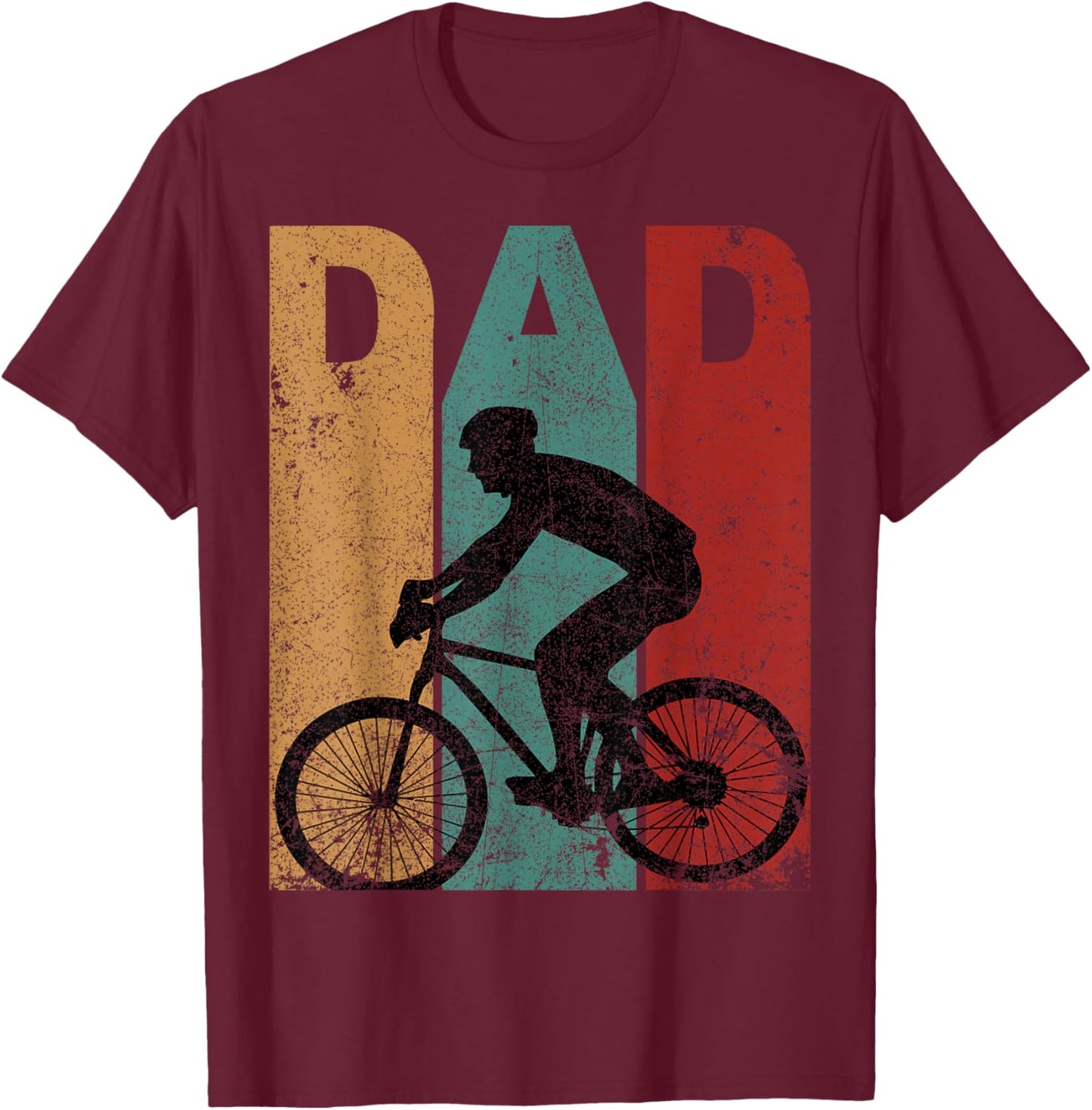 Vintage Bicycle Dad Cycling Cyclist Daddy Father's Day Gift T-Shirt - T-Shirt | Maroon