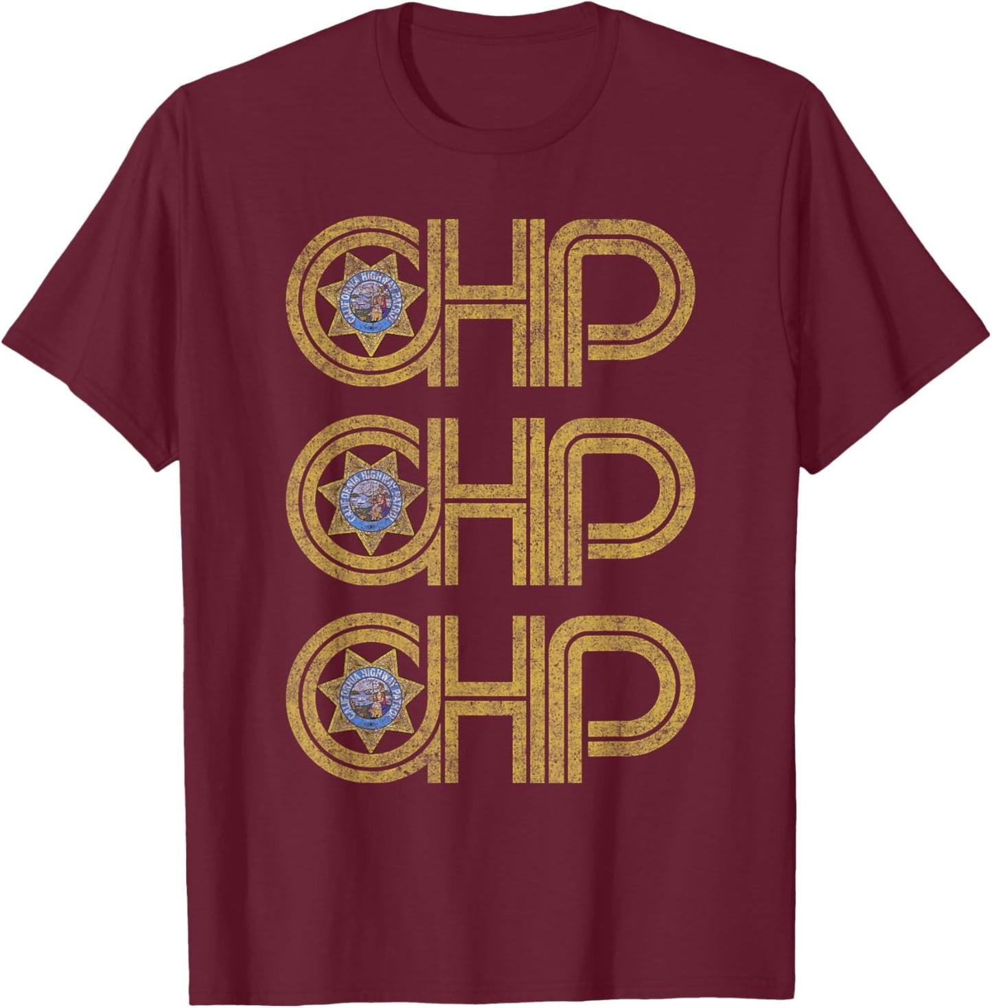 CHP California Highway Patrol - CA Police, Law Enforcement T-Shirt - T-Shirt | Maroon