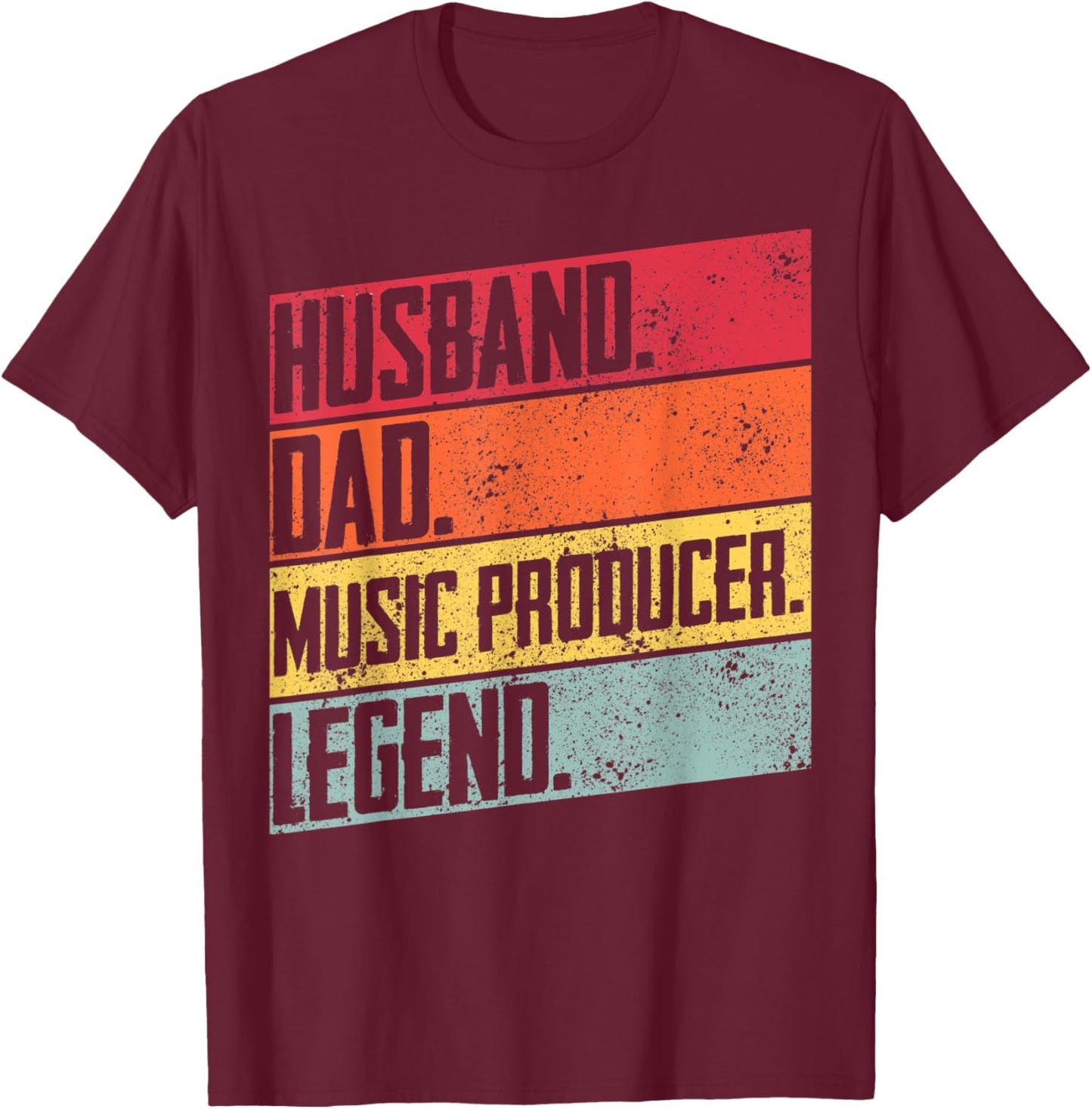 Proud Music Producer Husband Dad Retro Music Father Day T-Shirt - T-Shirt | Maroon