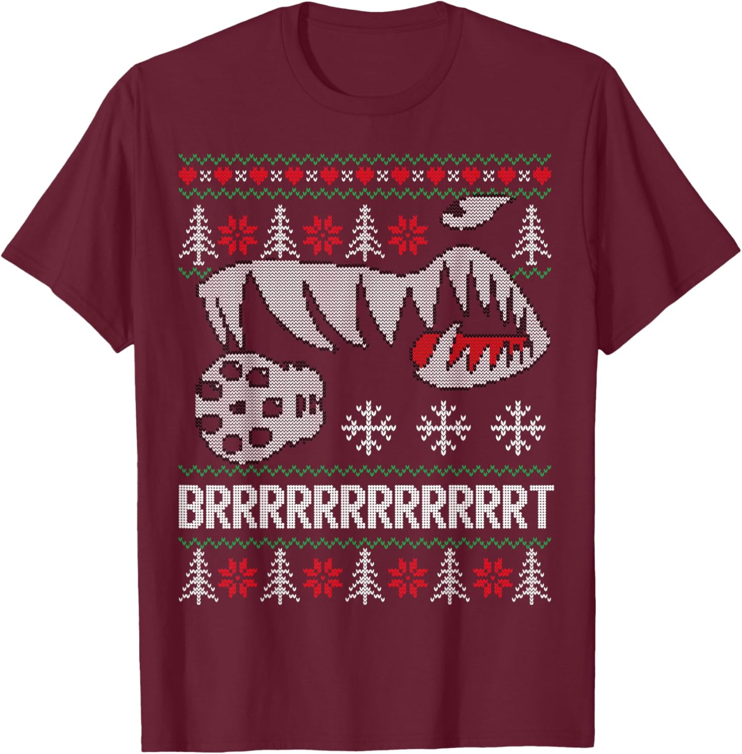 A-10 Warthog Ugly Xmas Sweater style fighter jet usaf T-Shirt - T-Shirt | Maroon