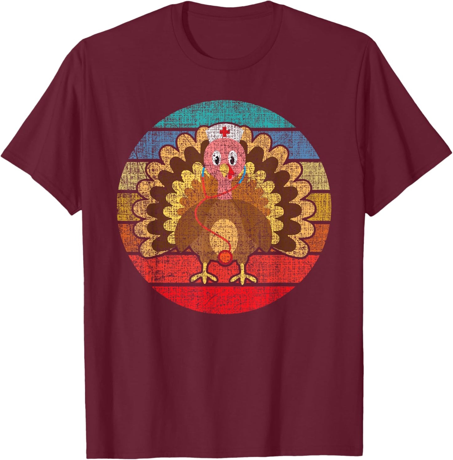 Turkey Thanksgiving Registered Nurse Nursing RN Healthcare T-Shirt - T-Shirt | Maroon