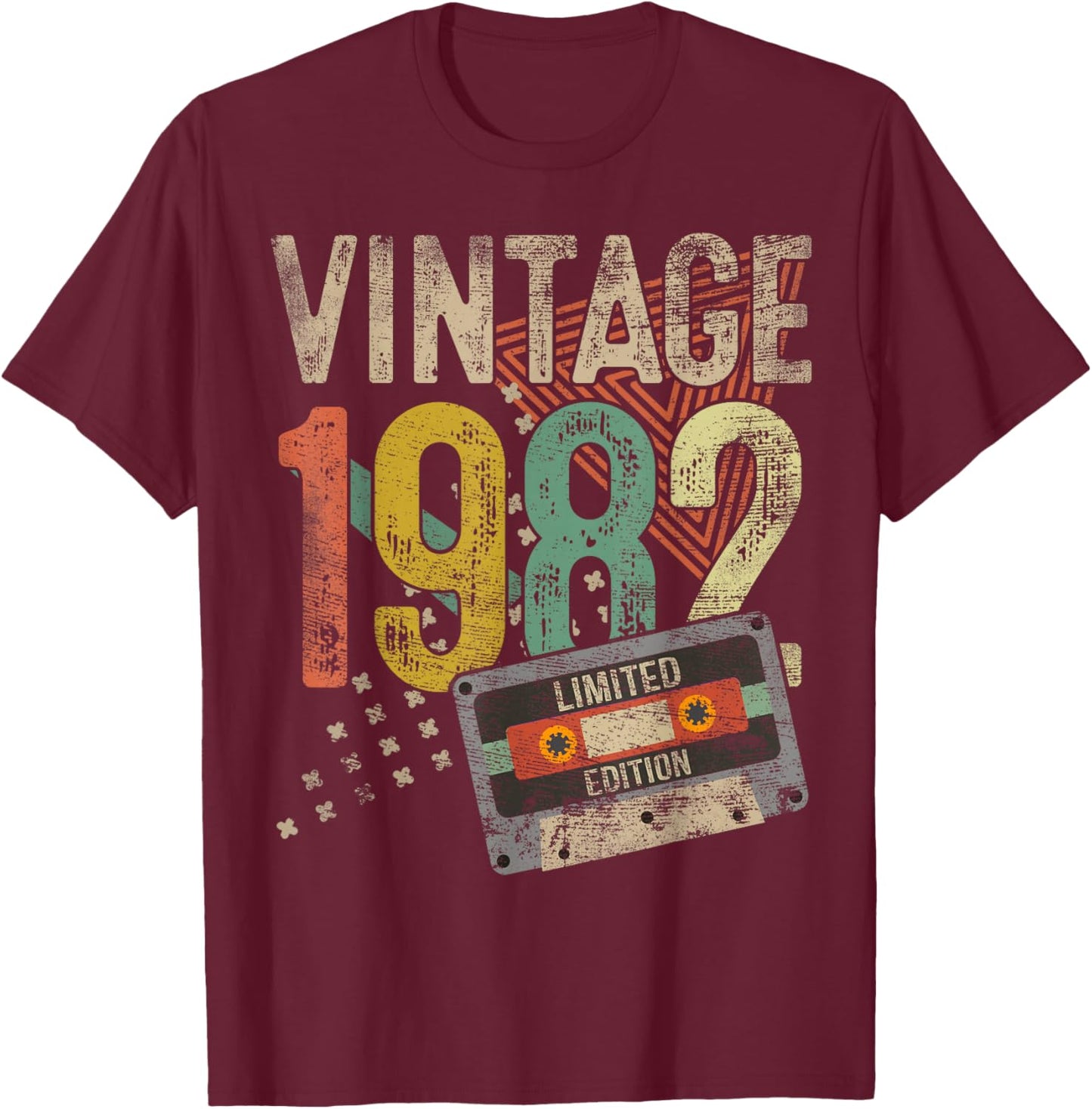 Vintage 1982 43rd Birthday Gifts Women 43 Year Old T-Shirt - T-Shirt | Maroon