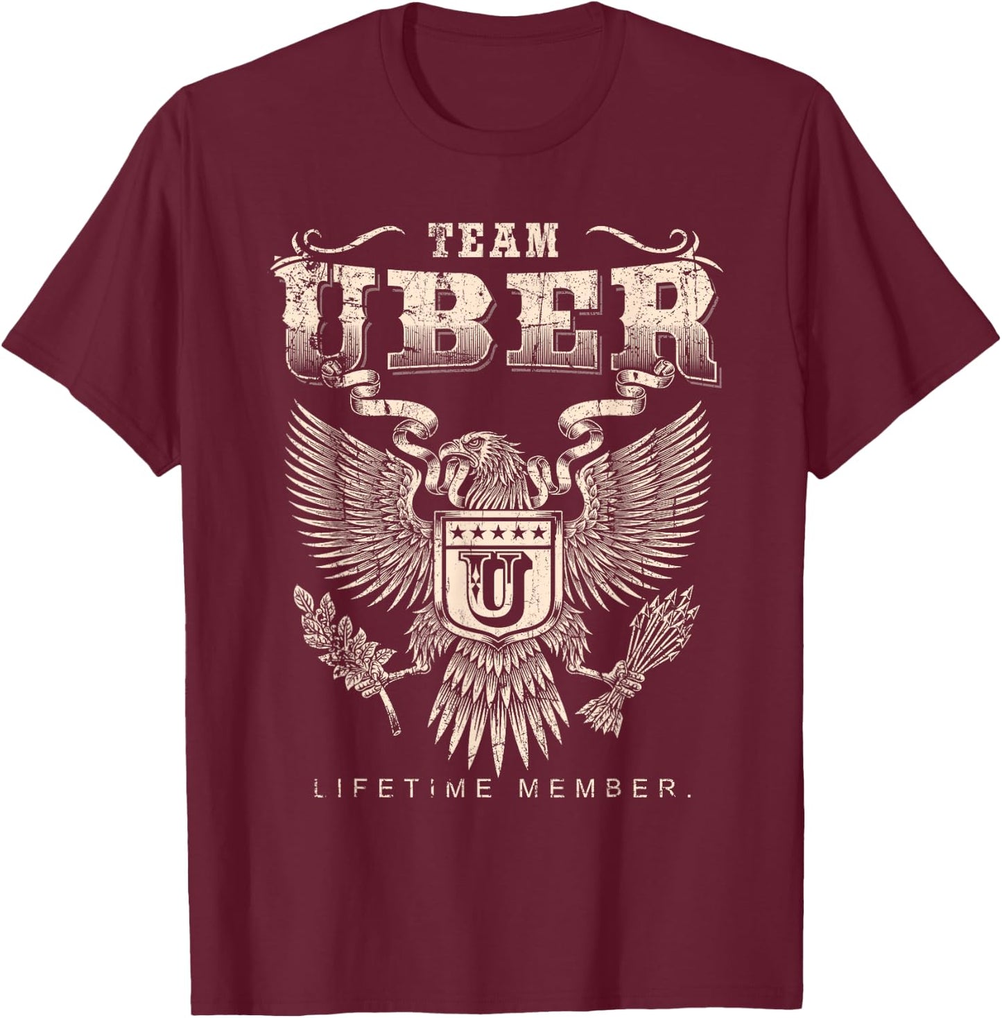 Team Uber Lifetime Member - Uber Name T-Shirt - T-Shirt | Maroon