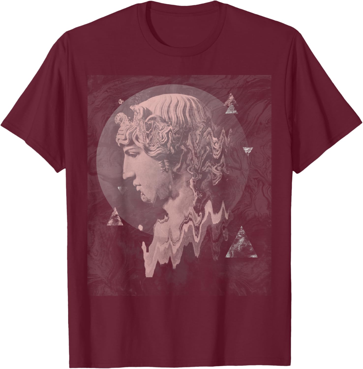 Vaporwave Aesthetic Retro 80s 90s Statue Japanese Otaku Art T-Shirt - T-Shirt | Maroon