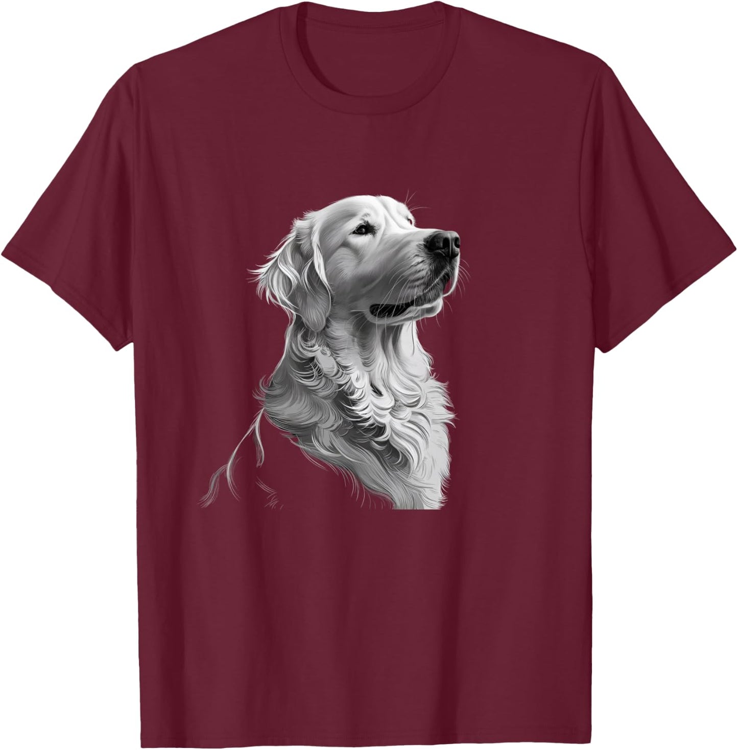 White English Cream Golden Retriever Dog Men Kids T-Shirt - T-Shirt | Maroon