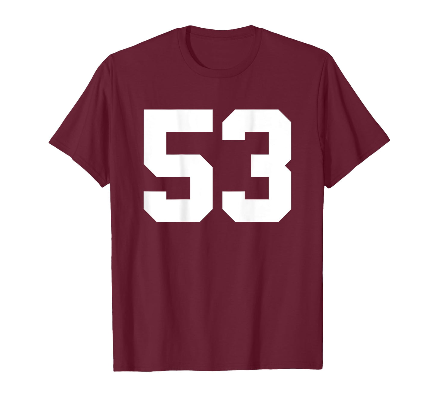 Number 53 (on Back) Sports Team Jersey Number T-Shirt