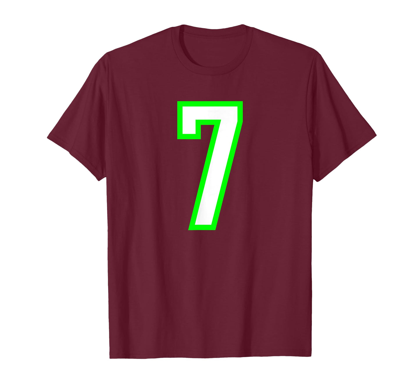 Sports Team Number #7 White Lime Number 7 T-Shirt