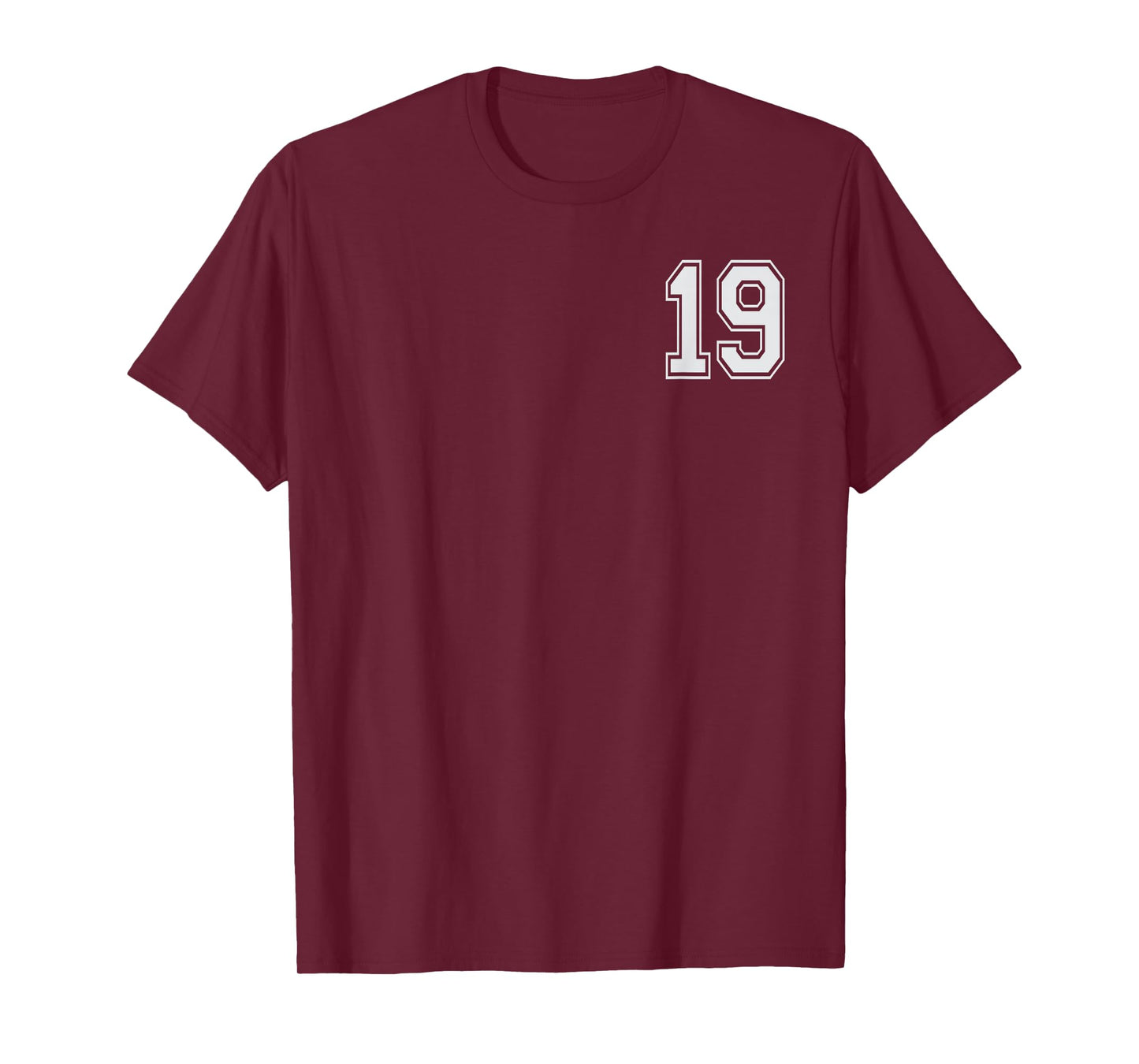 #19 Numbered Team Jerseys Shirt Big # on back Youth or Adult T-Shirt