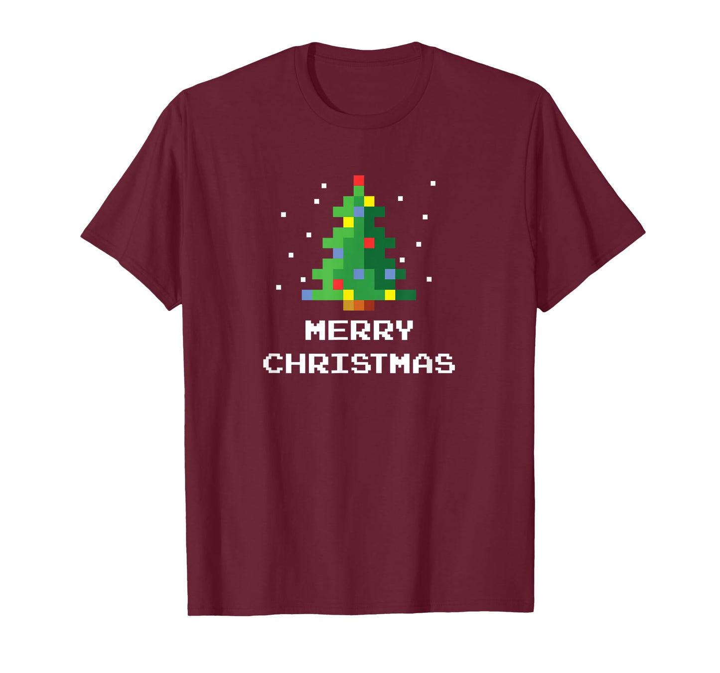 Merry Christmas Pixel Art 8-Bit Video Game Christmas Tree T-Shirt