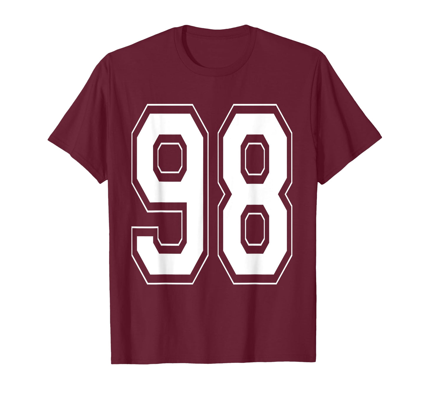 Number 98 TShirt Baseball Football Soccer Numbered Jersey T-Shirt