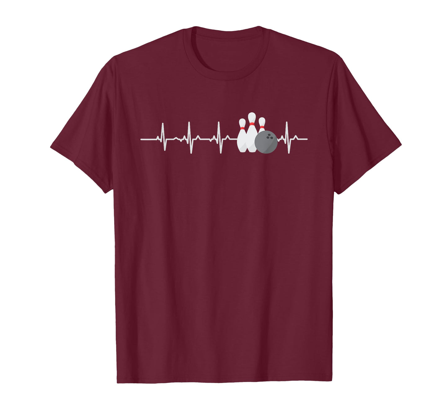 Bowling Heartbeat Funny Bowler League Team Gift Men Women T-Shirt