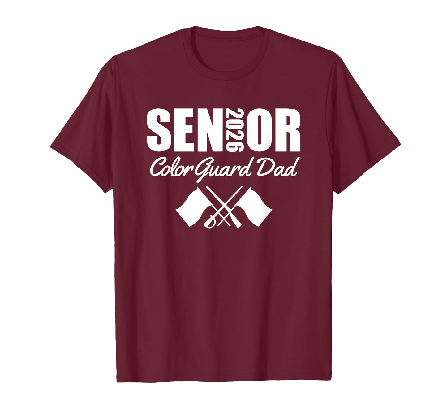 2026 Senior Color Guard Dad Flag Marching Band Parent T-Shirt