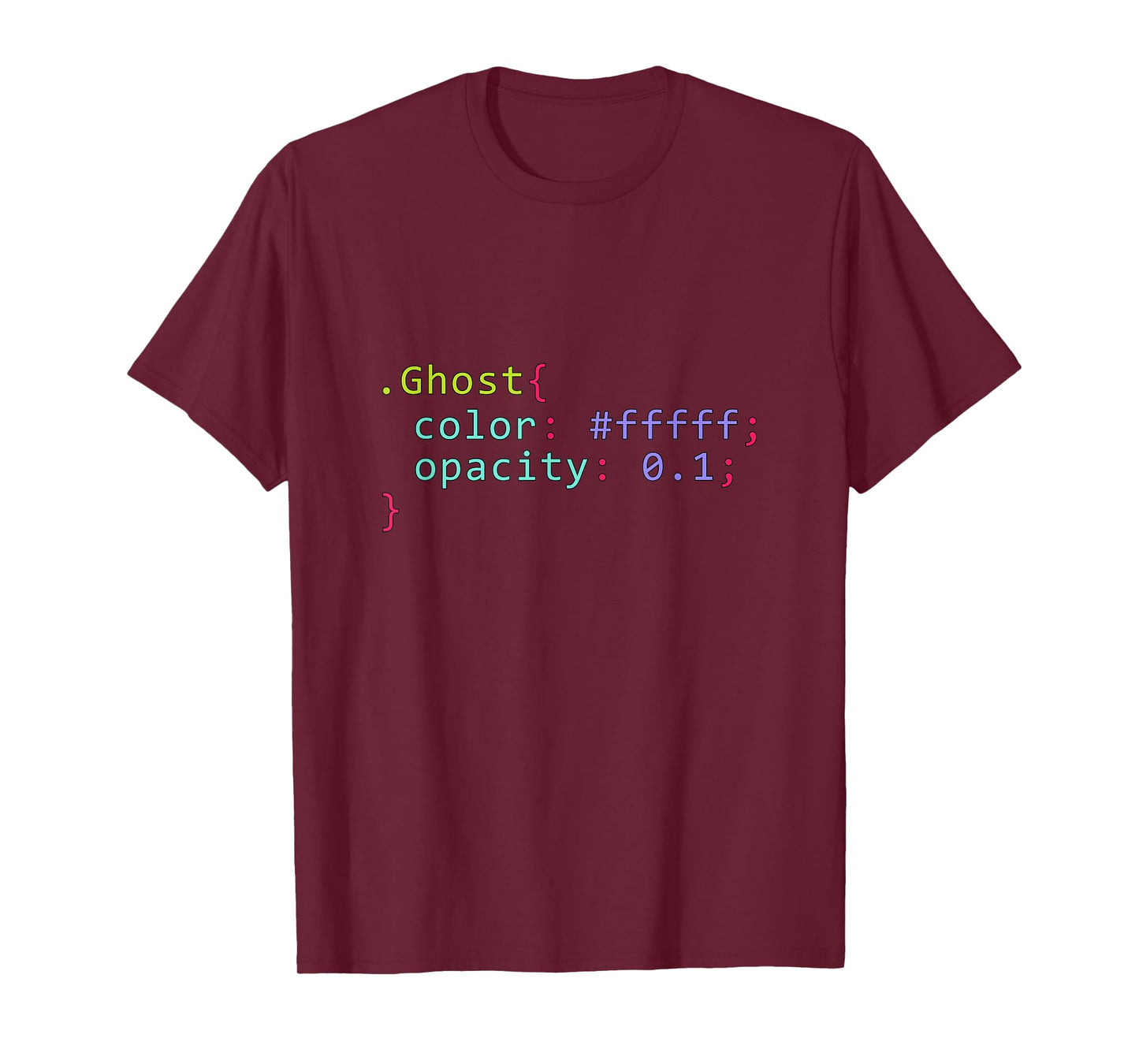 Ghost in CSS format code for a ghost of programmers T-Shirt