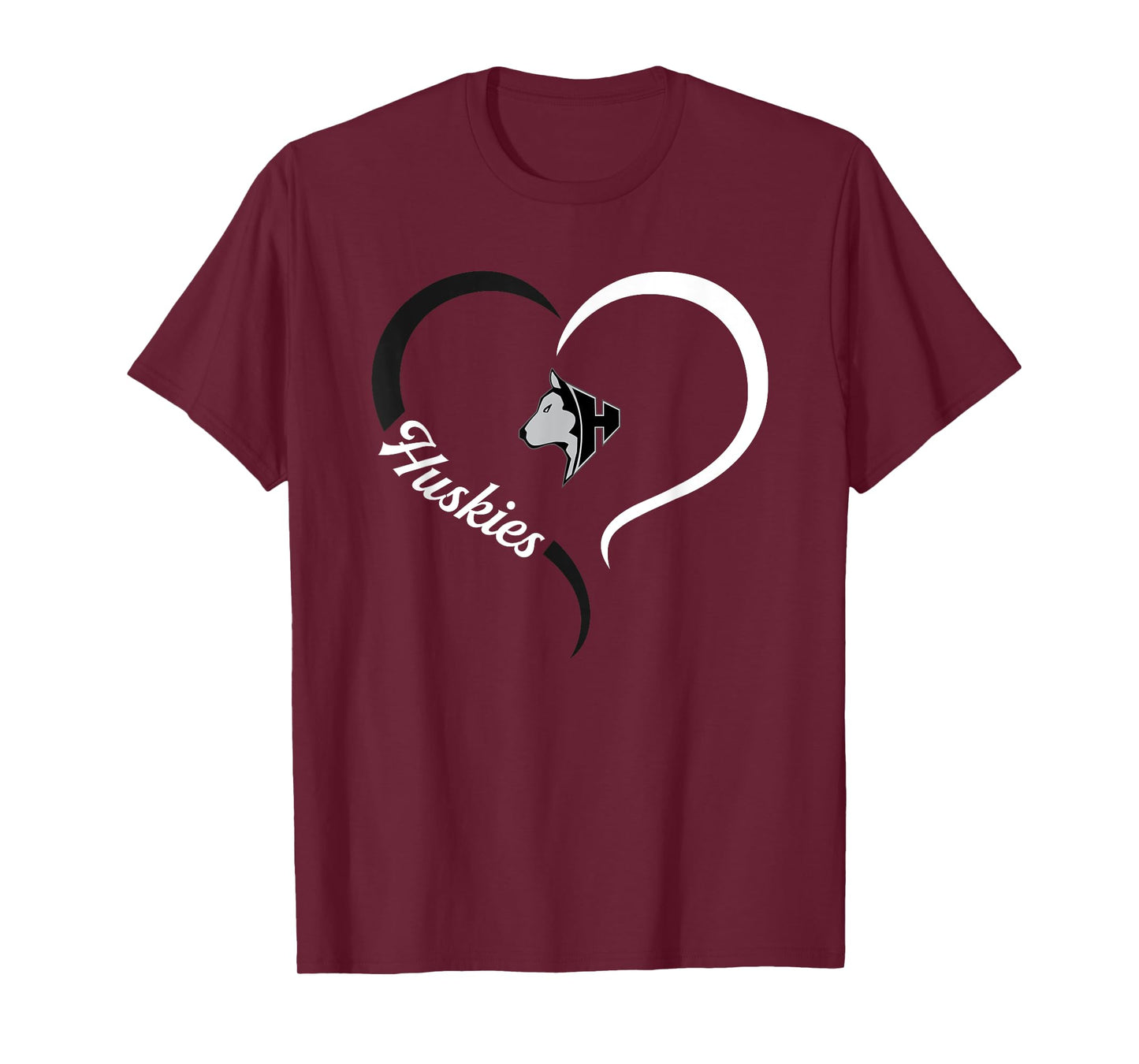 Hagerty Huskies Logo Half Heart Slogan HS T-Shirt