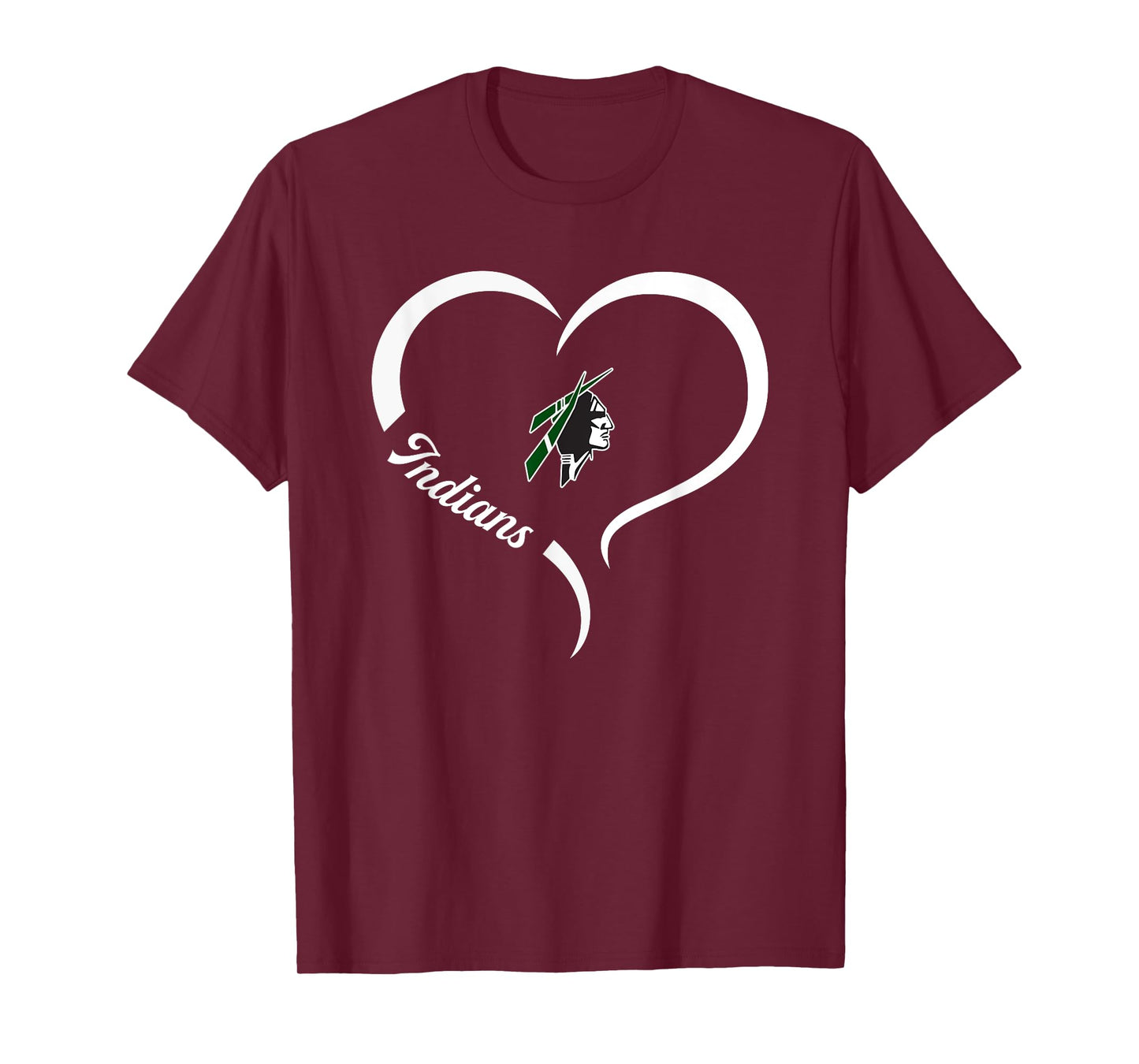 Catoosa Indians Logo Half Heart Slogan HS T-Shirt