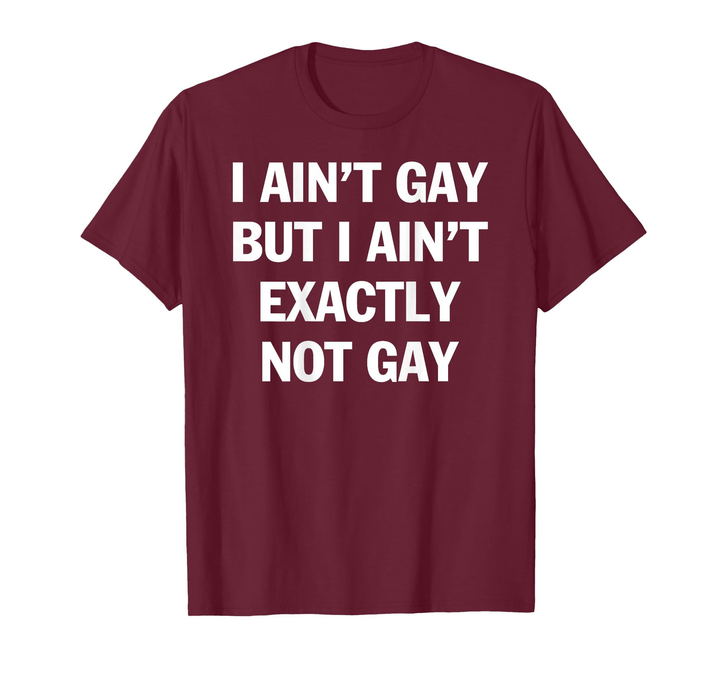 I Ain't Gay But I Ain't Exactly Not Gay LGBT Pride (On Back) T-Shirt