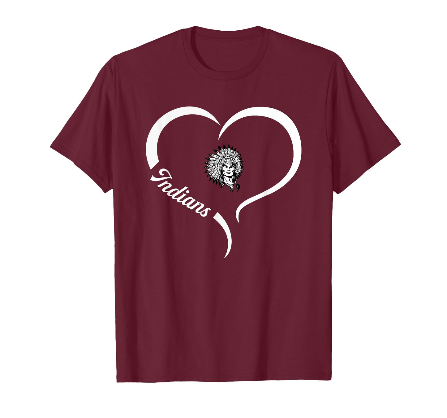 Shamokin Area Indians Logo Half Heart Slogan HS T-Shirt