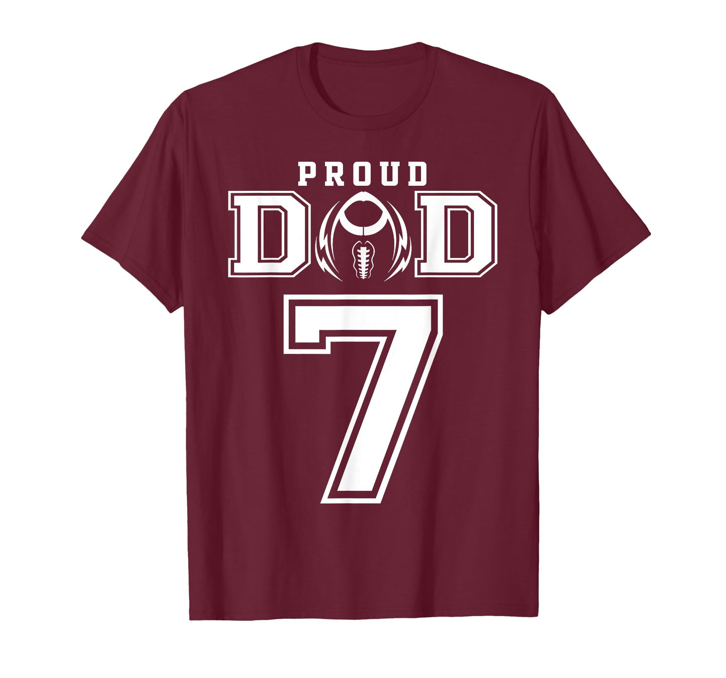 Custom Proud Football Dad Number 7 Personalized For Men T-Shirt