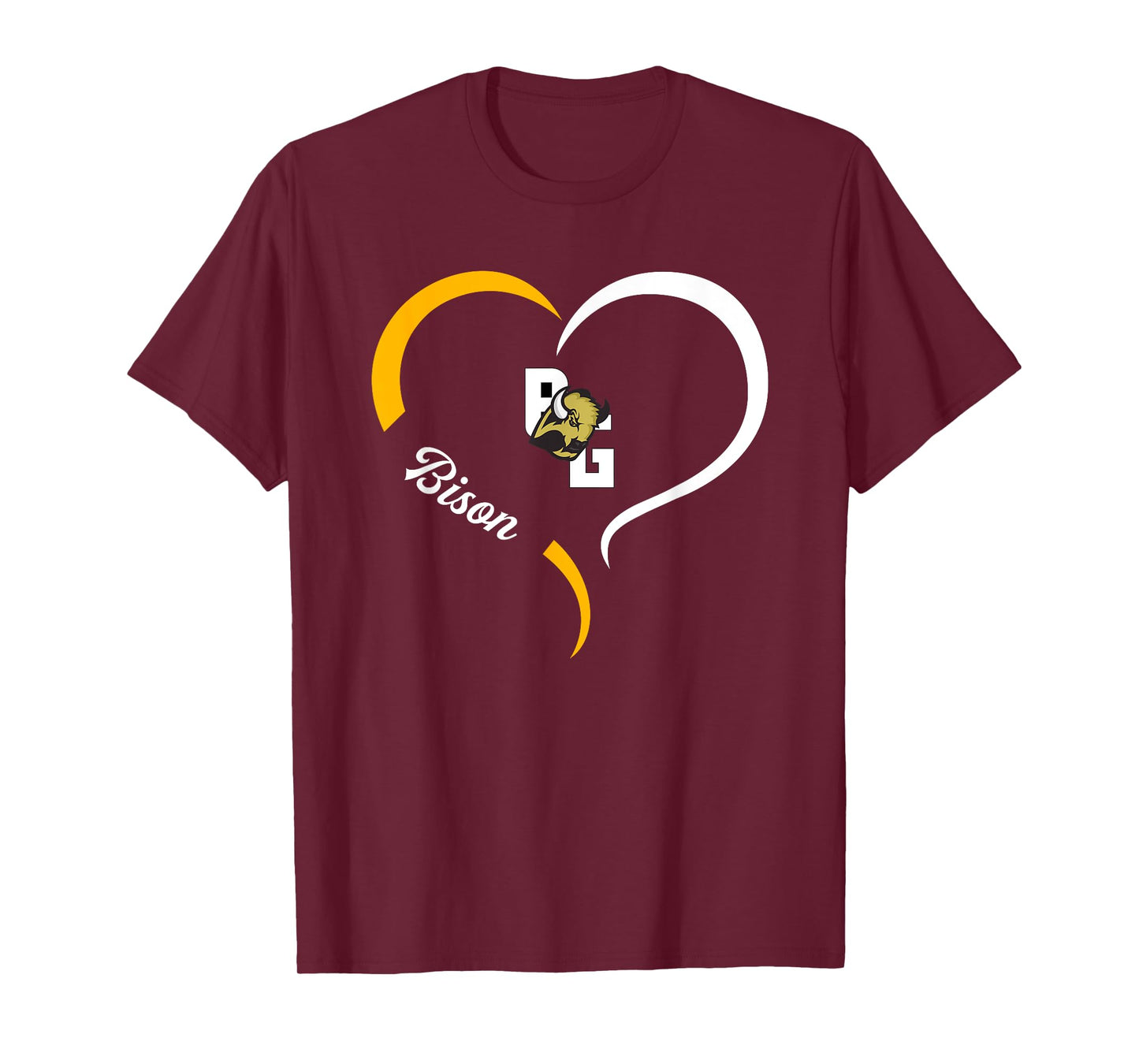 Buffalo Gap Bison Logo Half Heart Slogan HS T-Shirt