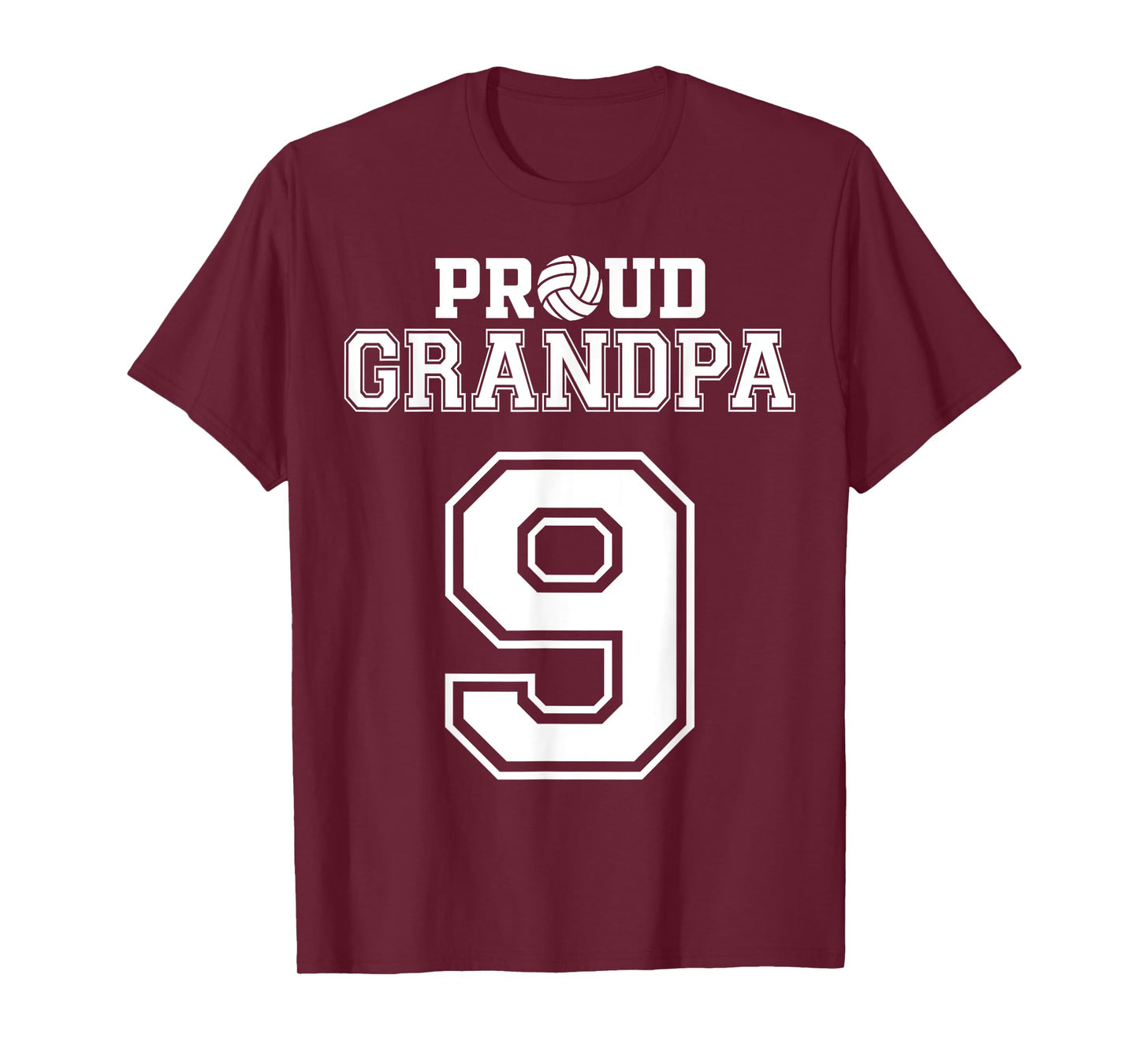 Custom Proud Volleyball Grandpa Number 9 Personalized Men T-Shirt