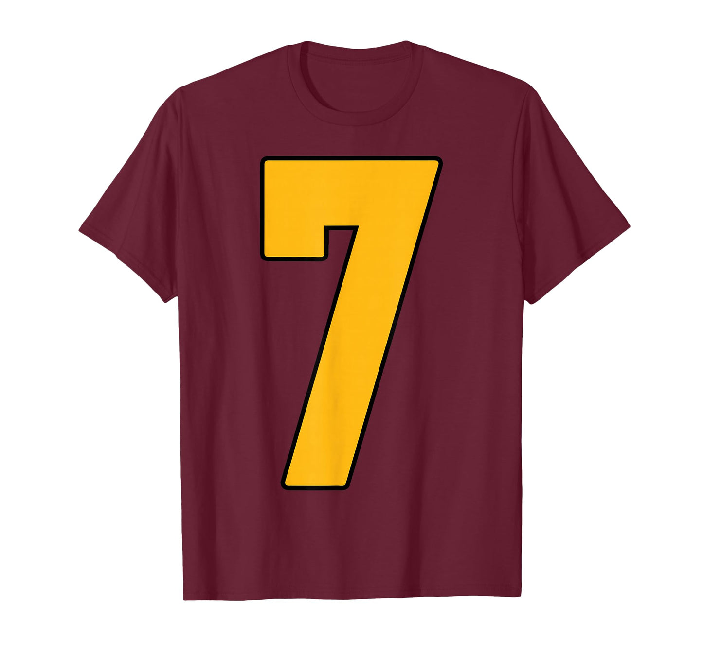 Gold Number 7 Jersey Big #7 Uniform Favorite Player T-Shirt