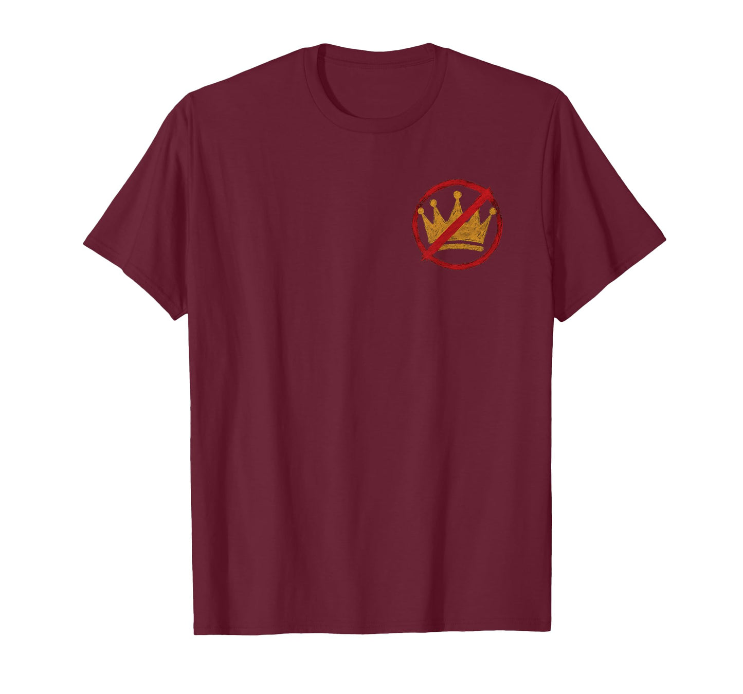 No Kings Red Slash Nope Crown Graffiti Street Art Pocket T-Shirt