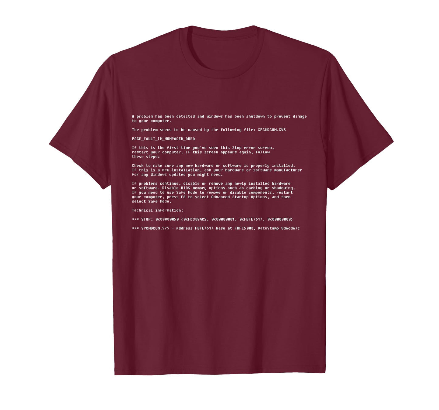 Blue Screen of Death - Funny Computer Bluescreen T-Shirt
