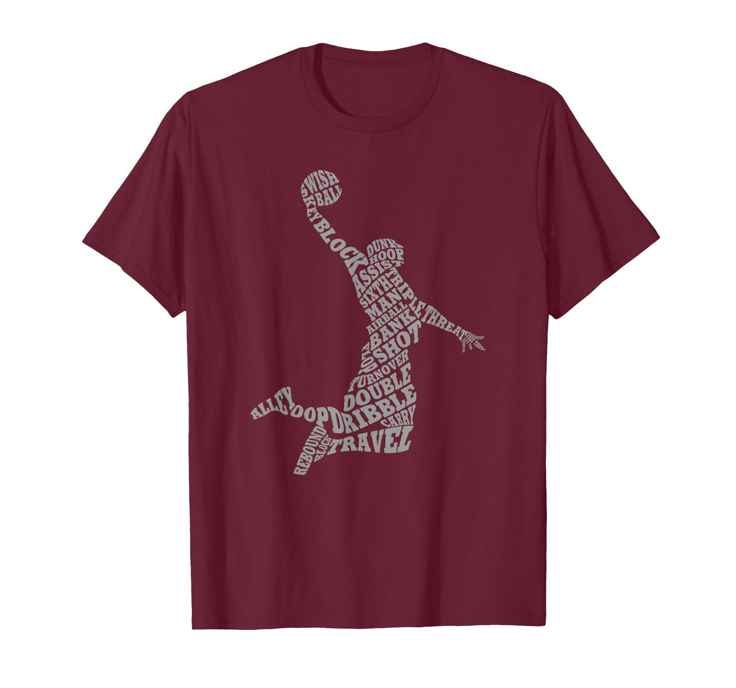 Threadrock Basketball Player Typography Word Art T-Shirt