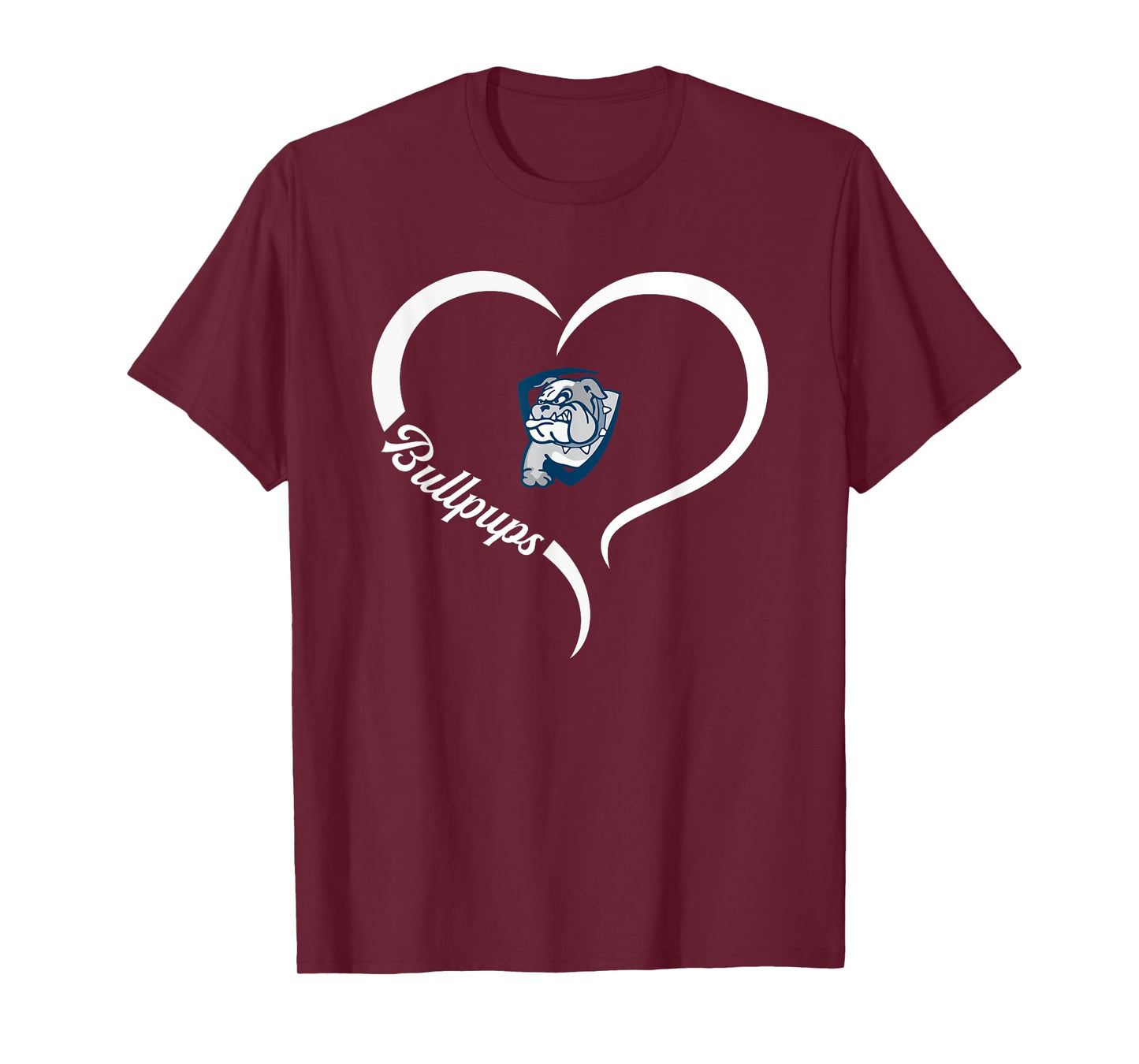 Gonzaga Prep Bullpups Logo Half Heart Slogan HS T-Shirt