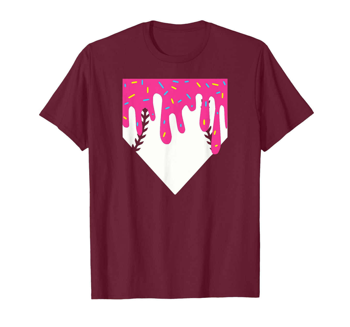 Baseball Home Plate Ice Cream Drip T-Shirt